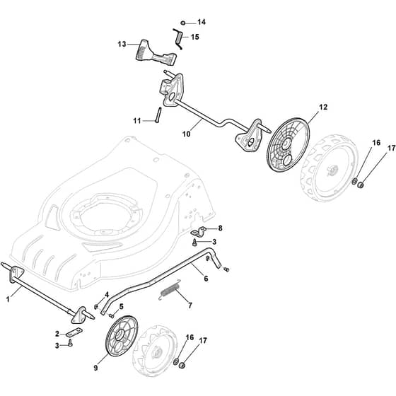 COMBI 53 SQ MAE - 2019-2021 - 295536868/ST1 - Stiga Rotary Mower Height Adjusting Diagram