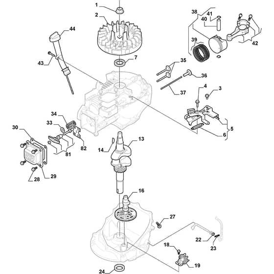 COMBI 55 SQ - 2019-2022 - 294556848/ST1 - Stiga Rotary Mower Piston Crankshaft Diagram