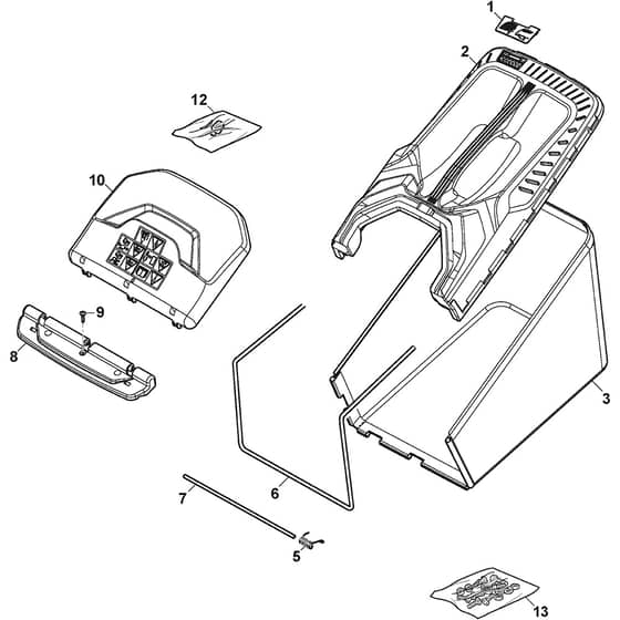 COMBI 748e V - 2022-2024 - 2L0487878/ST2 - Stiga Rotary Mower Grass Catcher Diagram