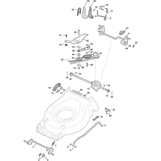 COMBI 753 V - 2022-2025 - 2L0537838/ST2 - Stiga Rotary Mower Deck and Height Adjusting Diagram