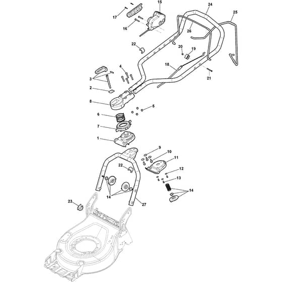 COMBI 753e V Kit - 2023-2025 - 2L0537978/UKS - Stiga Rotary Mower Handle Diagram