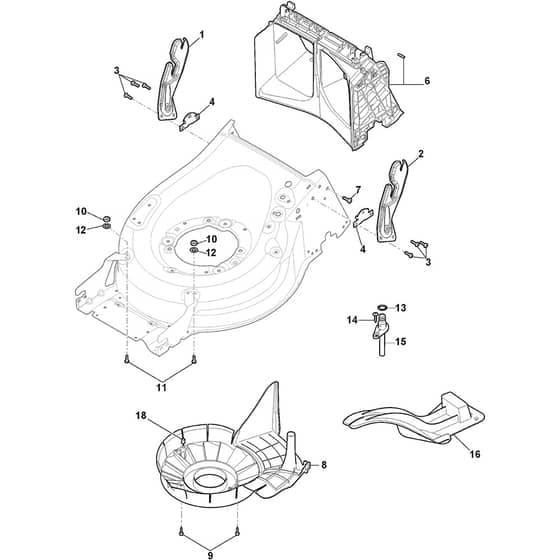 COMBI 955 V - 2022-2025 - 294557848/ST2 - Stiga Rotary Mower Protection Belt Diagram