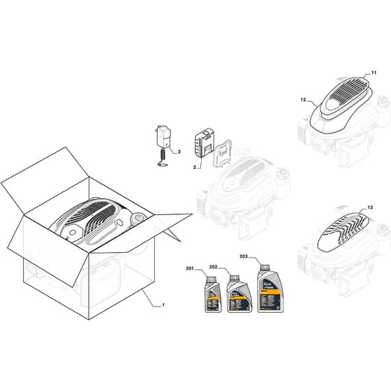 COMBI 955 VE - 2022-2025 - 294557548/ST1 - Stiga Rotary Mower Engine Cover Diagram