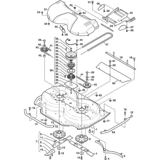 COMBI 95 - 2015 - 13-2964-35 - Stiga Front Mower Cutting Deck Diagram