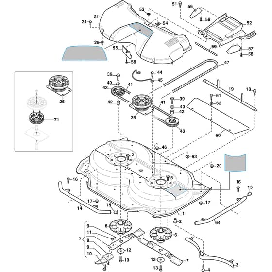 COMBI 95 - 2022-2025 - 387561543/0 - Stiga Front Mower Cutting Deck Diagram