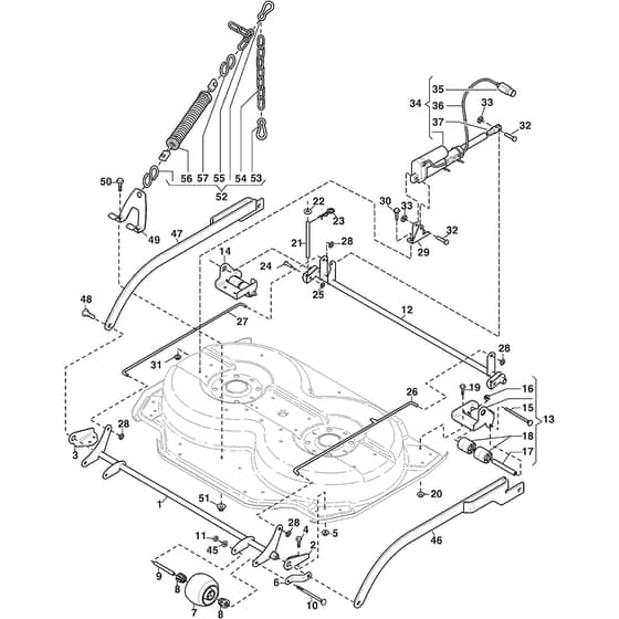 COMBI 95 EL - 2015 - 13.2967-35 - Stiga Front Mower Deck Controls Diagram