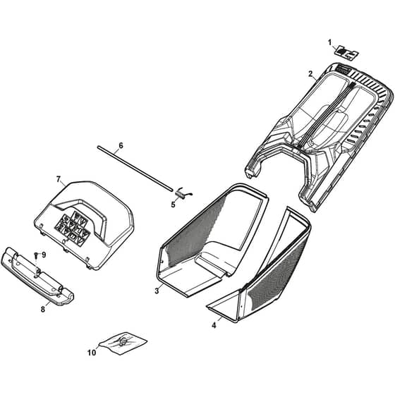 CP1 480 S - 2019 - 2L0482093/19 - Castel Garden Rotary Mower Grass Catcher Diagram