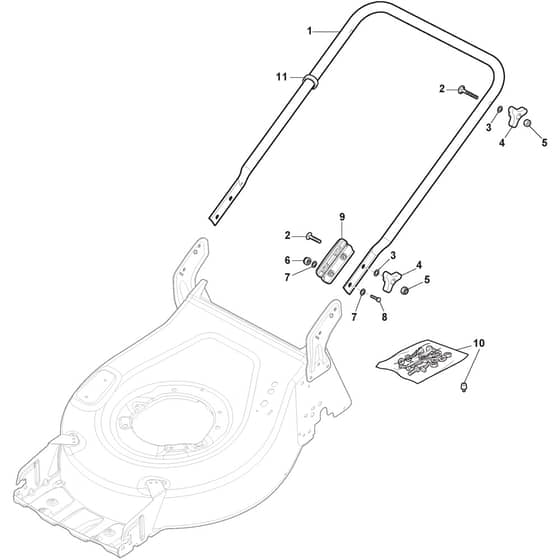 CP1 480 S - 2019 - 2L0482093/19 - Castel Garden Rotary Mower Handle Lower Part Diagram