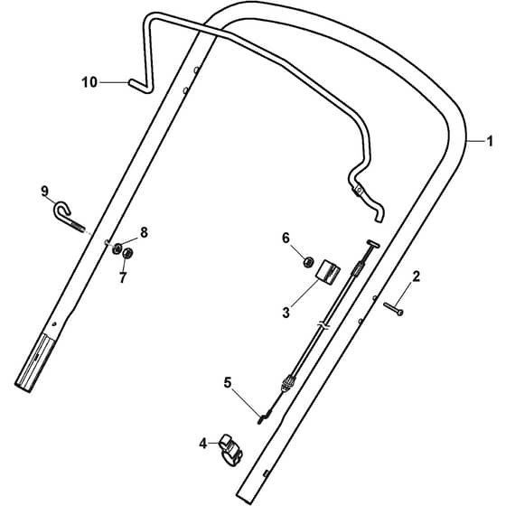 CP1 484 - 2019 - 2L0481043/19 - Castel Garden Rotary Mower Handle Upper Part Diagram