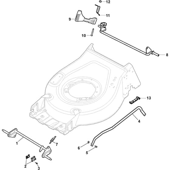 CP1 484 W-B - 2019 - 2L0485023/19 - Castel Garden Rotary Mower Height Adjusting Diagram