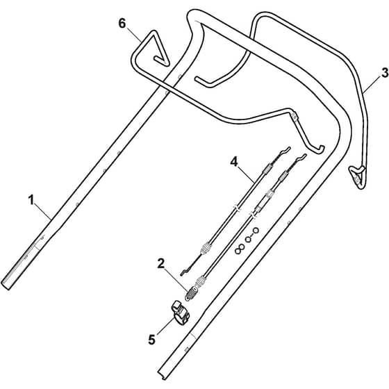 CP1 484 WSE - 2019 - 2L0486543/19 - Castel Garden Rotary Mower Handle Upper Part Diagram