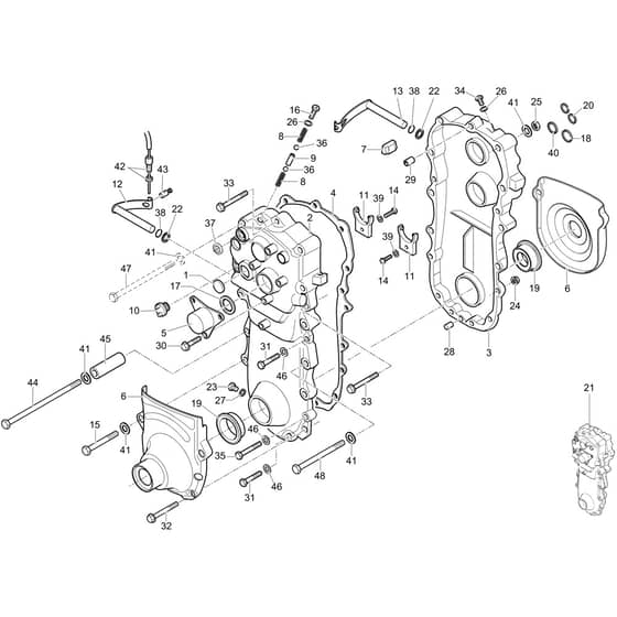 CR 450 - Oleo-Mac Transporter Speed-change gear box 3+1 Diagram