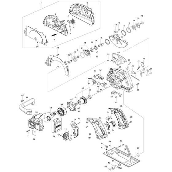 Makita CS002G - Cordless Metal Cutter - Power Tool Diagram