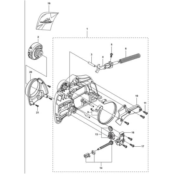 McCulloch CS380 - 966631501 - 2011-03 - Chain Brake & Clutch Cover Parts Diagram