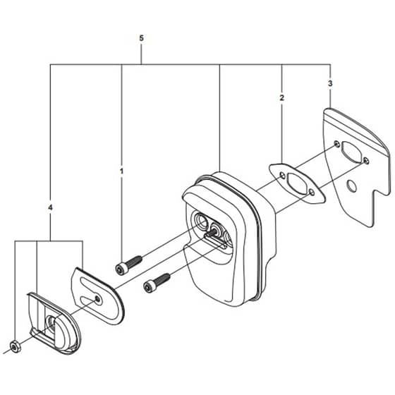 McCulloch CS380 - 966631501 - 2011-03 - Muffler Parts Diagram