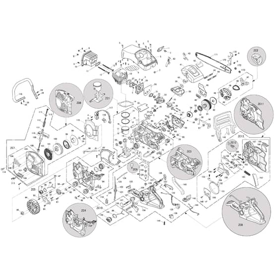 Cobra CS420 - Chainsaw Engine Diagram