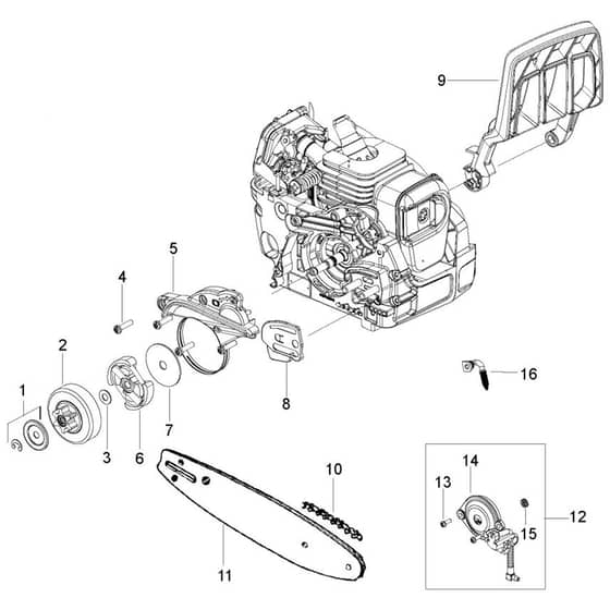McCulloch CS42STE - 2018-11 - Clutch Parts Diagram