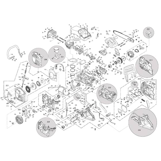 Cobra CS620 - Chainsaw Engine Diagram