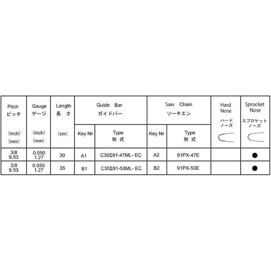 Echo CS-362TES Guide Bar and Chain