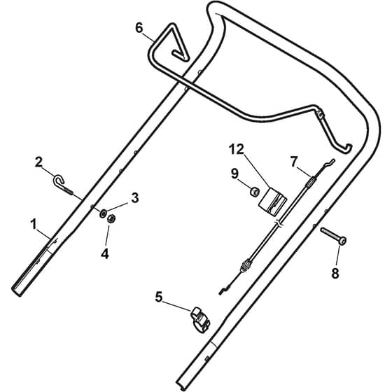 CS 434-B - 2015-2019 - 295441023/15 - Castel Garden Rotary Mower Handle Upper Part Diagram