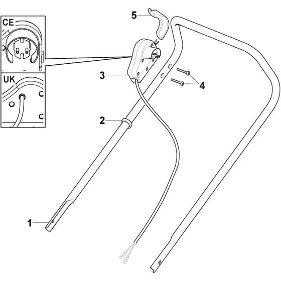 CS 480 - 2020-2021 - 295490763/PAP - Castel Garden Rotary Mower Handle Upper Part Diagram