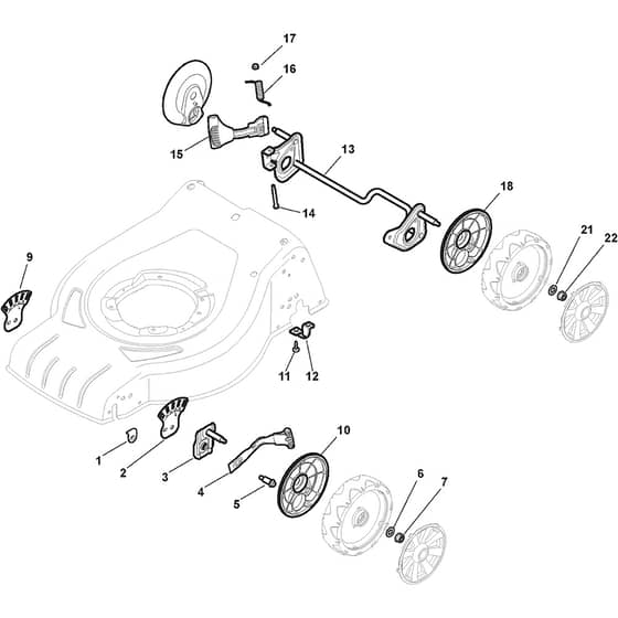 CS 480 S Li - 2016 - 295492003/16 - Castel Garden Rotary Mower Height Adjusting Diagram