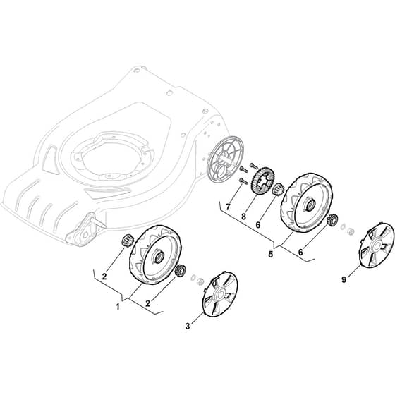 CS 480 S Li - 2016 - 295492003/16 - Castel Garden Rotary Mower Wheel and Hub Cap Diagram