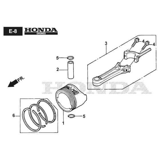 CS 484 W-H - 2015-2019 - 295495033/15 - Castel Garden Rotary Mower Piston/Connecting Rod Diagram