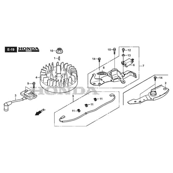 CS 484 W-H - 2019 - 295495033/19 - Castel Garden Rotary Mower Flywheel Diagram