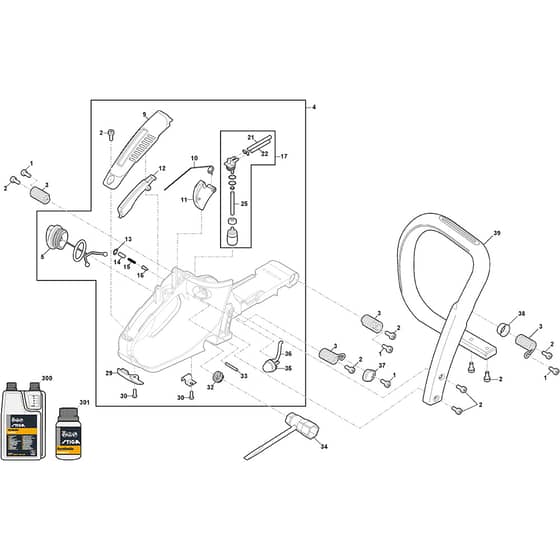 CS 540 - 2022-2025 - 240381402/ST1 - Stiga Chainsaw Housing Diagram