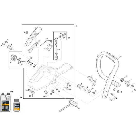CS 545 (16") - 2022-2026 - 240421602/ST1 - Stiga Chainsaw Housing Diagram
