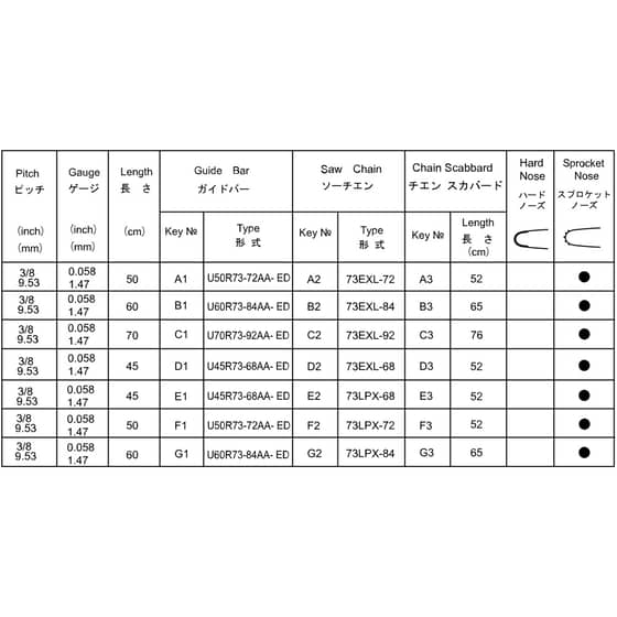 Echo CS-7310SX Guide Bar and Chain