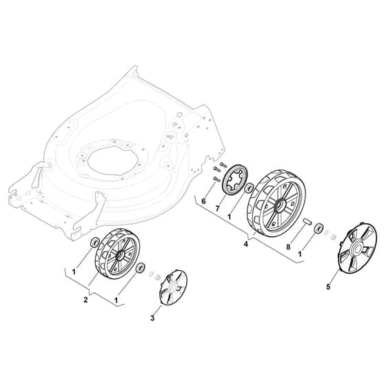 CSC 534-B - 2012-2013 - 295541023/SBM - Castel Garden Rotary Mower Wheels and Hub Caps Diagram