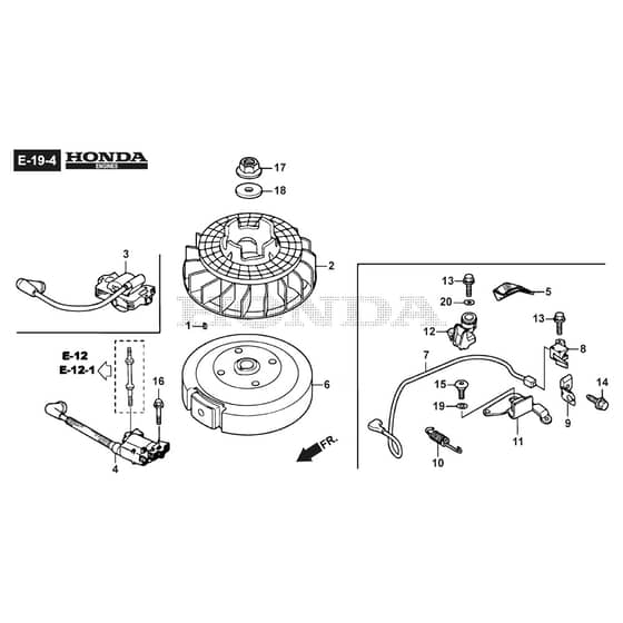 CSC 534-H - 2018-2019 - 295496833/15 - Castel Garden Rotary Mower Flywheel - GCV160A0 S4 GB SD Diagram