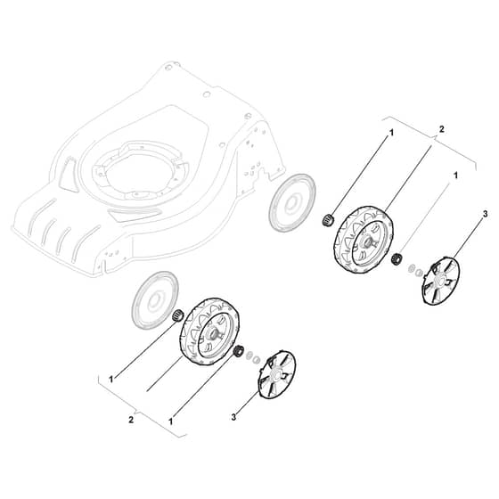 CSC 534-H - 2016 - 295541033/OX - Castel Garden Rotary Mower Wheels and Hub Caps Diagram