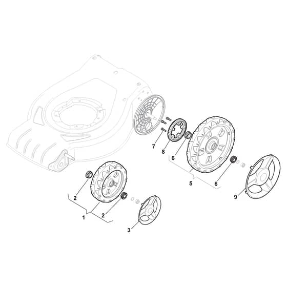 CSC 534 WS-H - 2015 - 295546038/ALX - Castel Garden Rotary Mower Wheels and Hub Caps Diagram