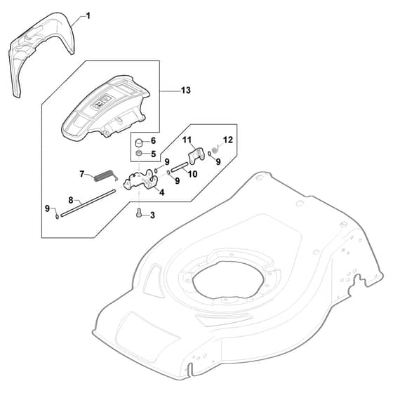 CSC 534 WSQ-H - 2020 - 295546833/19 - Castel Garden Rotary Mower Ejection Guard Diagram