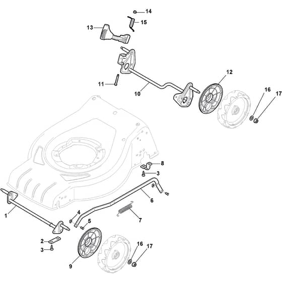 CSL 480 SV Li - 2019 - 295492063/19 - Castel Garden Rotary Mower Height Adjusting Diagram
