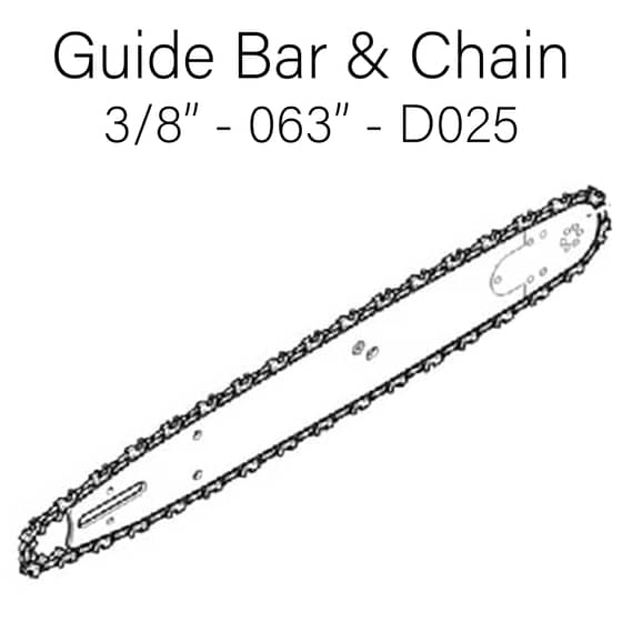 Stihl MS261 Chainsaw Guide Bar & Chain - 3/8" - 063" - D025