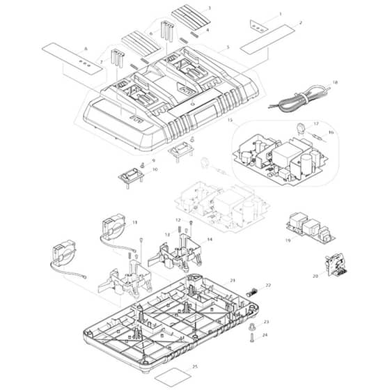 Makita DC18RD - Two Port Multi Fast Charger - Power Tool Diagram