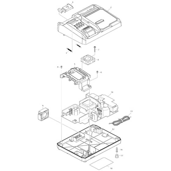 Makita DC40RA - Fast Charger - Power Tool Diagram