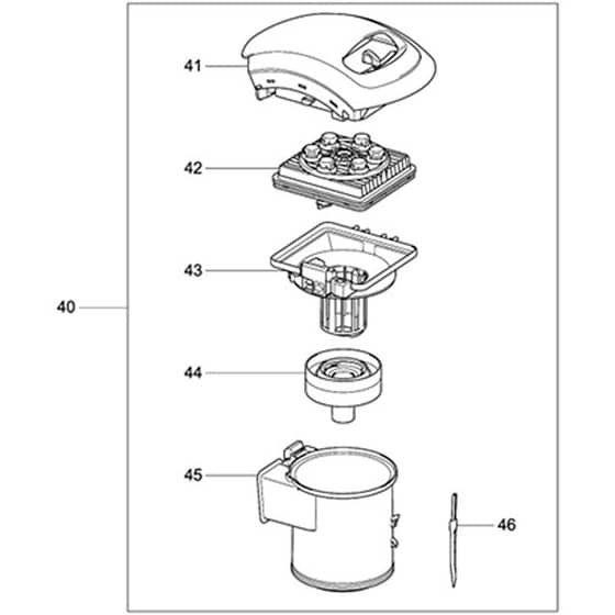 Makita DCL500 - Cordless Cyclone Cleaner - Power Tool 02 Diagram