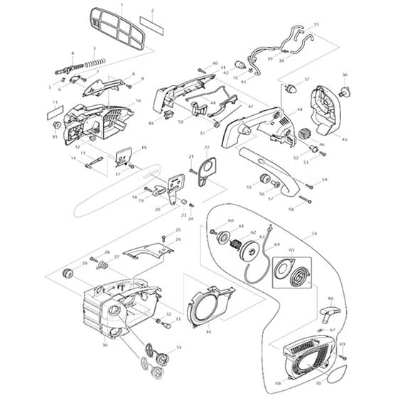 Makita DCS232T - Engine Chain Saw 250mm - Power Tool 01 Diagram