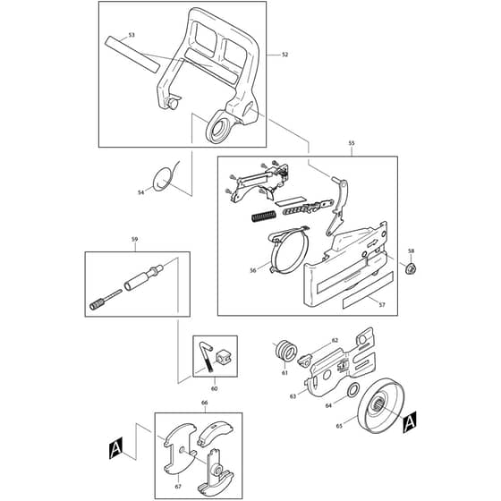Makita DCS400 - Chainsaw - Chain Brake Diagram