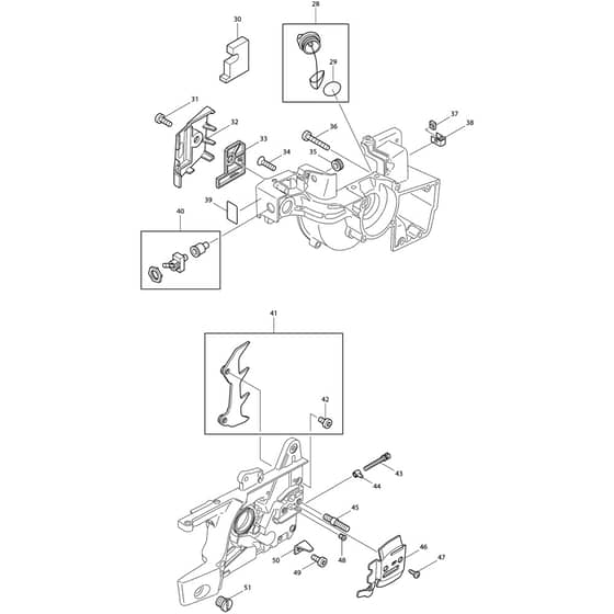 Makita DCS430 - Chainsaw - Air Filter Diagram