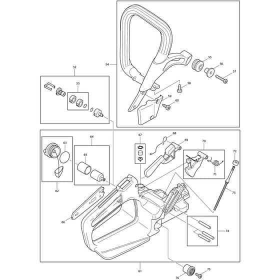 Makita DCS430 - Chainsaw - Handle Diagram