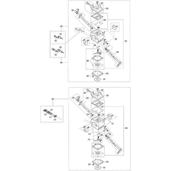 Makita DCS4630 - Chainsaw - Carburettor Diagram