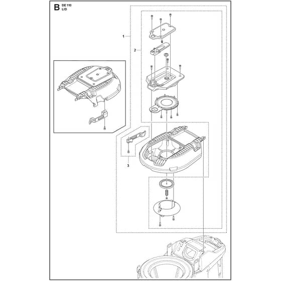 Husqvarna DE 110 H - 970509401 - Lid
