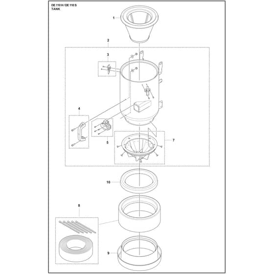 Husqvarna DE 110 SH - 970509605 - Tank