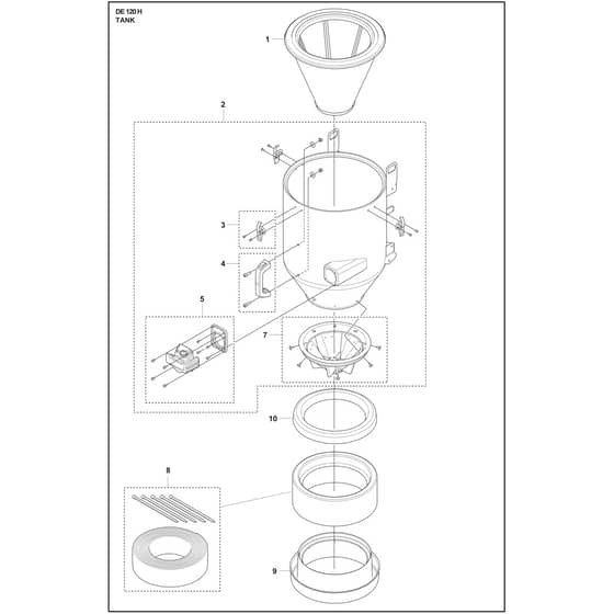Husqvarna DE 120 H PACE - 970519602 - Tank